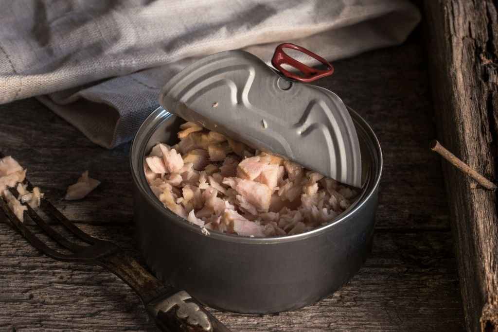 کنسرو تن ماهی در اب نمک تهیه شده از ماهی مرغوب